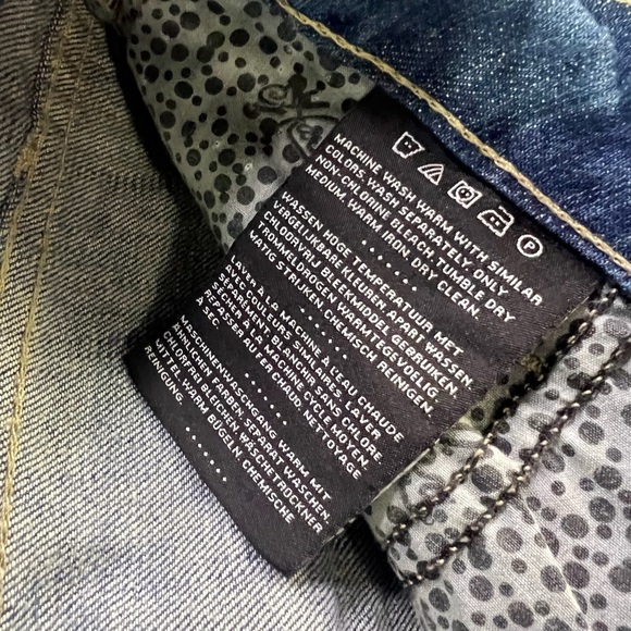 Harley-Davidson Women's Blue Jeans Size 24 Medium Wash Cuffed Denim Pants Biker - Picture 10 of 10